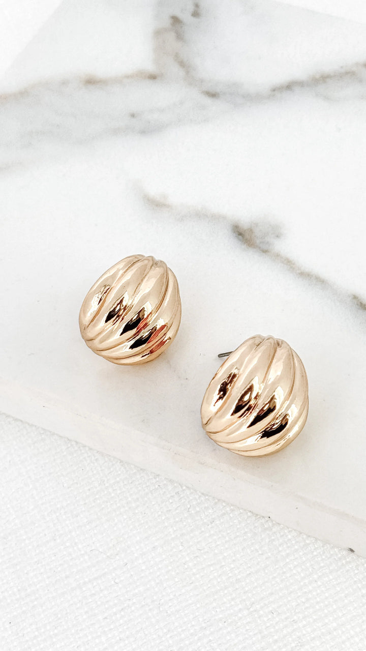 Shell Gold Teardrop Earrings